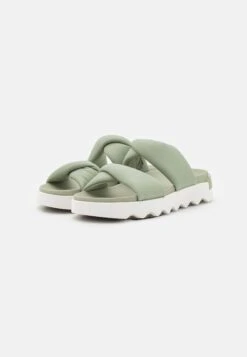 Sorel Viibe Twist Slide - Mules - Safari/Stone Green -Sorel Sales Store 77affc36239046458de62c6f6427e334