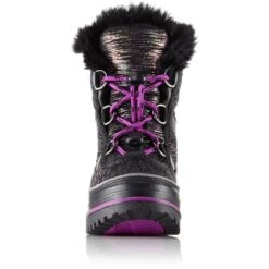 Sorel Little Kid's Tivoli II Metal Waterproof Boots|-|Bottes Imperméables Tivoli II Metal Petit Enfant -Sorel Sales Store SRL 1703031 7EBlack 20 20Bright 20Plum 7EFront