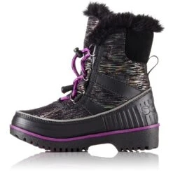 Sorel Little Kid's Tivoli II Metal Waterproof Boots|-|Bottes Imperméables Tivoli II Metal Petit Enfant -Sorel Sales Store SRL 1703031 7EBlack 20 20Bright 20Plum 7ESide