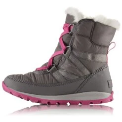 Sorel Big Kid's Whitney Short Lace Waterproof Boots -25F/-32C|-|Bottes Imperméables à Lacets Whitney Grand Enfant -25F/-32C -Sorel Sales Store SRL 1767401 7EQuarry 20 20Pink 20Ice 7ELeft