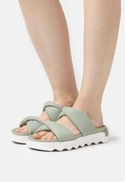 Sorel Viibe Twist Slide - Mules - Safari/Stone Green