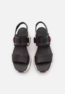 Sorel Kinetic Impact Heel Slingback - Platform Sandals - Black/Sea Salt -Sorel Sales Store e6b9d38217cc49b2a606ec2ecac22f93